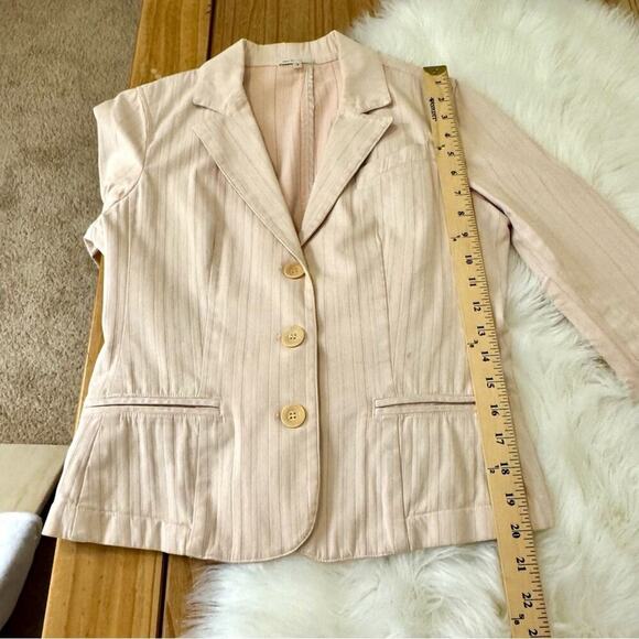 VINCE 8 Light Pink Blush Button-Front Pinstriped Blazer Jacket Pockets - Picture 10 of 13